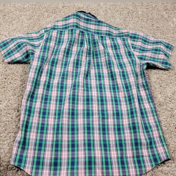 Brooks Brothers Shirt Mens Medium Colorful Short Sleeve Button Up Plaid Preppy - Picture 5 of 7